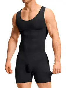 Men's Shapewear Vest, Full Body Compression Underwear, Slimming Tight-Fitting Shirt, Abdominal Control, Casual Style, All Seasons Wear