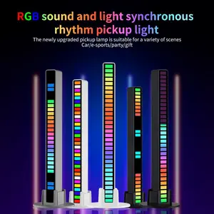 Retro Style RGB Music LED Bar Sound-Sync Multiple Light Patterns USB Rechargeable Lightweight Portable Party Ambient Light TikTok Host Must-Have