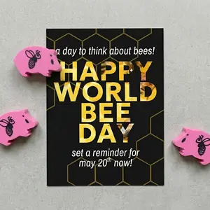 happy world bee day greeting card from jesi + 3 tiny age hams