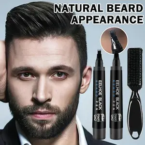 Beard And Hairline Filler Pen Set For Men Two Pens Same Color Waterproof Long Wear Natural Finish For Beard Eyebrow And Hairline Daily Use Makeup Kit