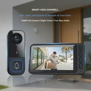 [Upgraded Model]Wireless Video Doorbell Camera, SmartSecurity Doorbell Camera, 1080P, AI HumanDetection, Night Vision, Instant Alert, Two WayAudio, 2.4G WiFi Only, Simple Installation andRechargeable Battery, Cloud Storage, WiFi Camera