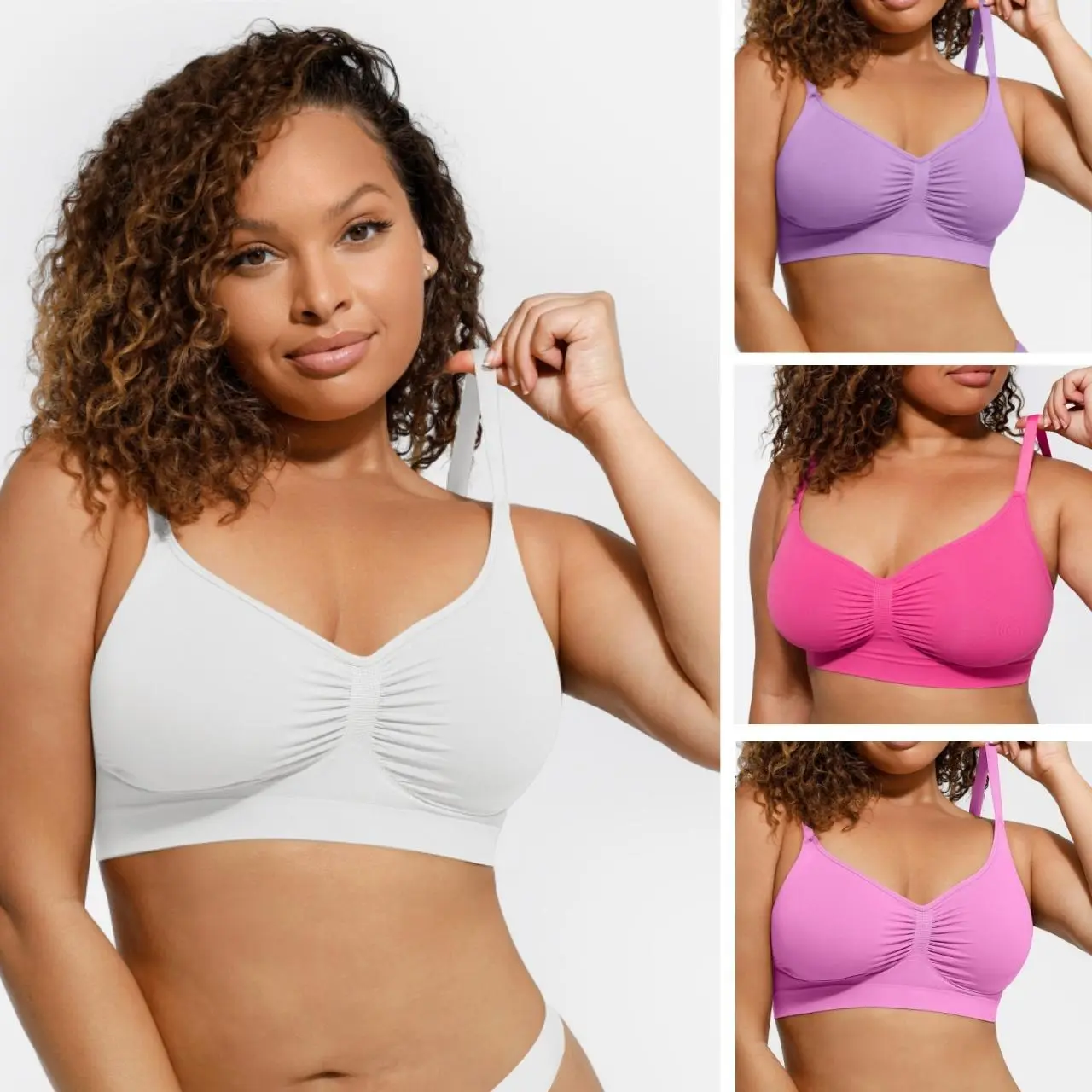 FeelinGirl Women's Wireless Bra Comfort Bralettes No Underwire Unlined Cami Bra Seamless Tshirt Bras Sports Bra Bralette Basic Comfortable Fit Womenswear Everyday Up to 44DD newarrivals SohoChic