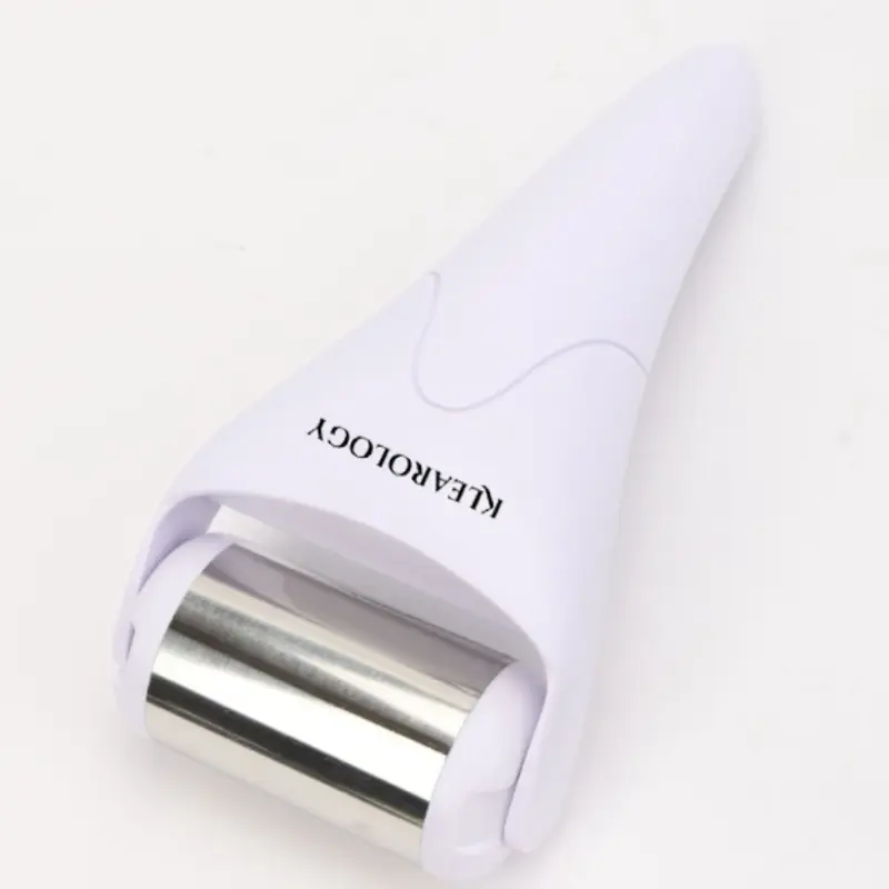 Klearology Cold Roller for Skin Care - White Handle with Stainless Steel Roller for Gentle Exfoliation and Cooling