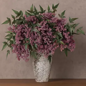 Juxdp 4 Pcs Artificial Nandina Berry Stem for Vase - 36" Realistic Faux Berry Spray, Fake Plant Branches with Stems for DIY Bouquet, Shower, Farmhouse, Mantel, Home Decor (Dusty Plum)