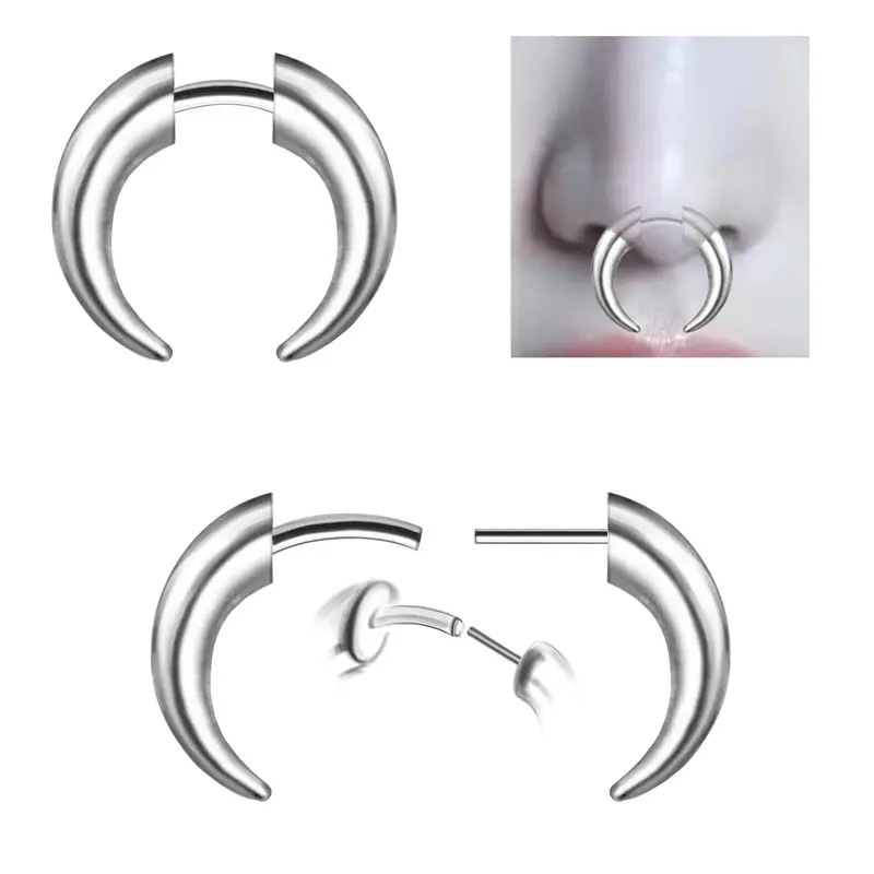 Luxe Modz 14G Black Horseshoe Ring Piercing – Surgical Steel, 10mm Or 12mm, Sold As Pair