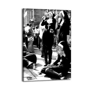 Smoking Nuns Canvas Aesthetic For The Bedroom Wall Sitting Room Dormitory Wall Office Wall Poster Decorative Painting Canvas Wall