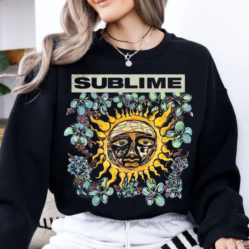 Sublime Concert Graphic Unisex Sweatshirt, Sublime Band Hoodie, Aesthetic Tee, Retro Tshirt, Unisex Sweater Pullover Tee