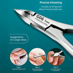 Silvery Nail Care Set Professional Cuticle Trimmer with Sharp Blade Dual Spring Nail Clipper for Manicure Pedicure Nail Care Tool