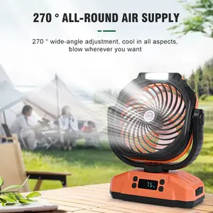 SYADOO 20000mAh(48Hrs) Battery Powered Rechargeable Fan, Portable Fan, Auto Oscillation Cordless Shop Fan, Camping Tent Fan with Remote/Light, Desk Fan for Bedroom, Home and Office, 6 Speeds, 5 Timing, Outdoor