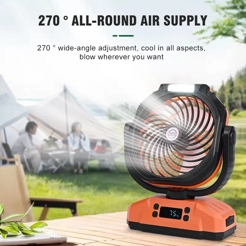 SYADOO 20000mAh(48Hrs) Battery Powered Rechargeable Fan, Portable Fan, Auto Oscillation Cordless Shop Fan, Camping Tent Fan with Remote/Light, Desk Fan for Bedroom, Home and Office, 6 Speeds, 5 Timing, Outdoor, #Summervibes