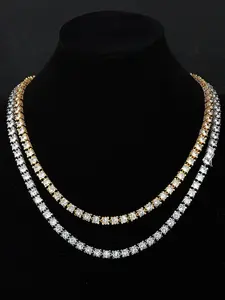 Rhinestone Decorated Link Chain Necklace for Men, Fashion Jewelry for Party, Daily Clothing Decor, Trendy All-match & Exquisite Jewelry for Birthday Gift