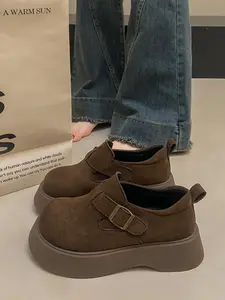 Women's Fashionable Solid Color Slip on Affordable Loafers, Casual Comfortable Round Toe Shoes for Daily Wear, Lightweight Breathable Shoes for All Seasons