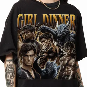 Xaden Riorson Girl Dinner Shirt, Vintage Fourth Wing Shirt, Retro Dragon Rider Shirt, Gift For Book Lovers, Basgiath War, Bookish Tee