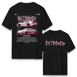 Pink Sports Car Graphic Tee Street Racing Lightning Drift Aesthetic Car Lover Streetwear Unisex Shirt