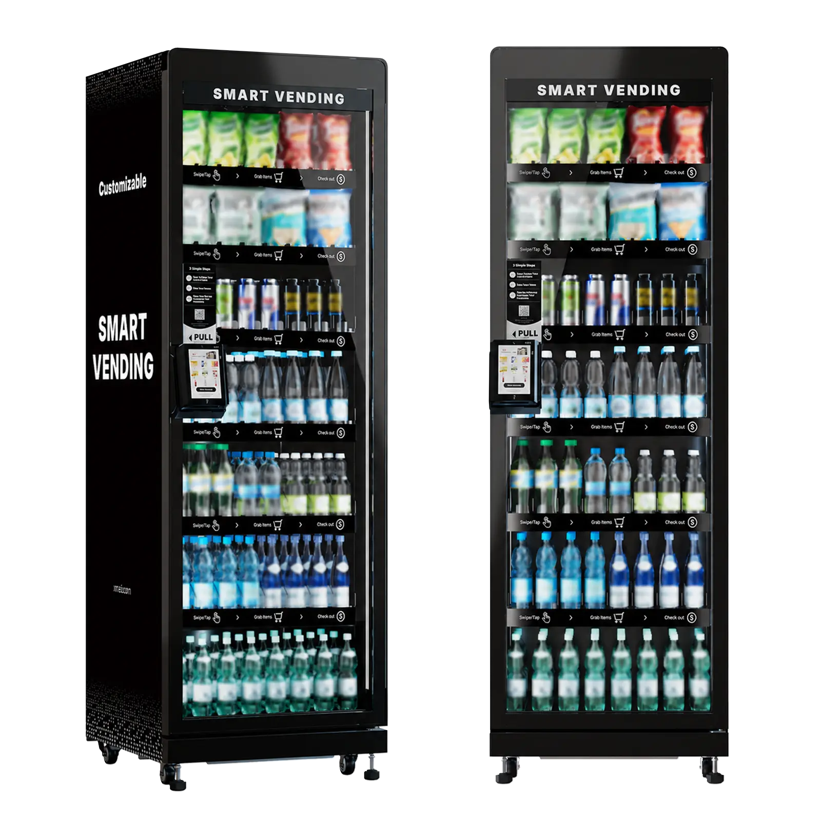 XMAI Pro M520 Commercial Smart Vending Machine for Business - 99.7% AI-Powered Self-service Retail Machines for Sale Card Reader & App Control Refrigerated Snacks and Drinks Combo with Credit Card & NFC Payment
