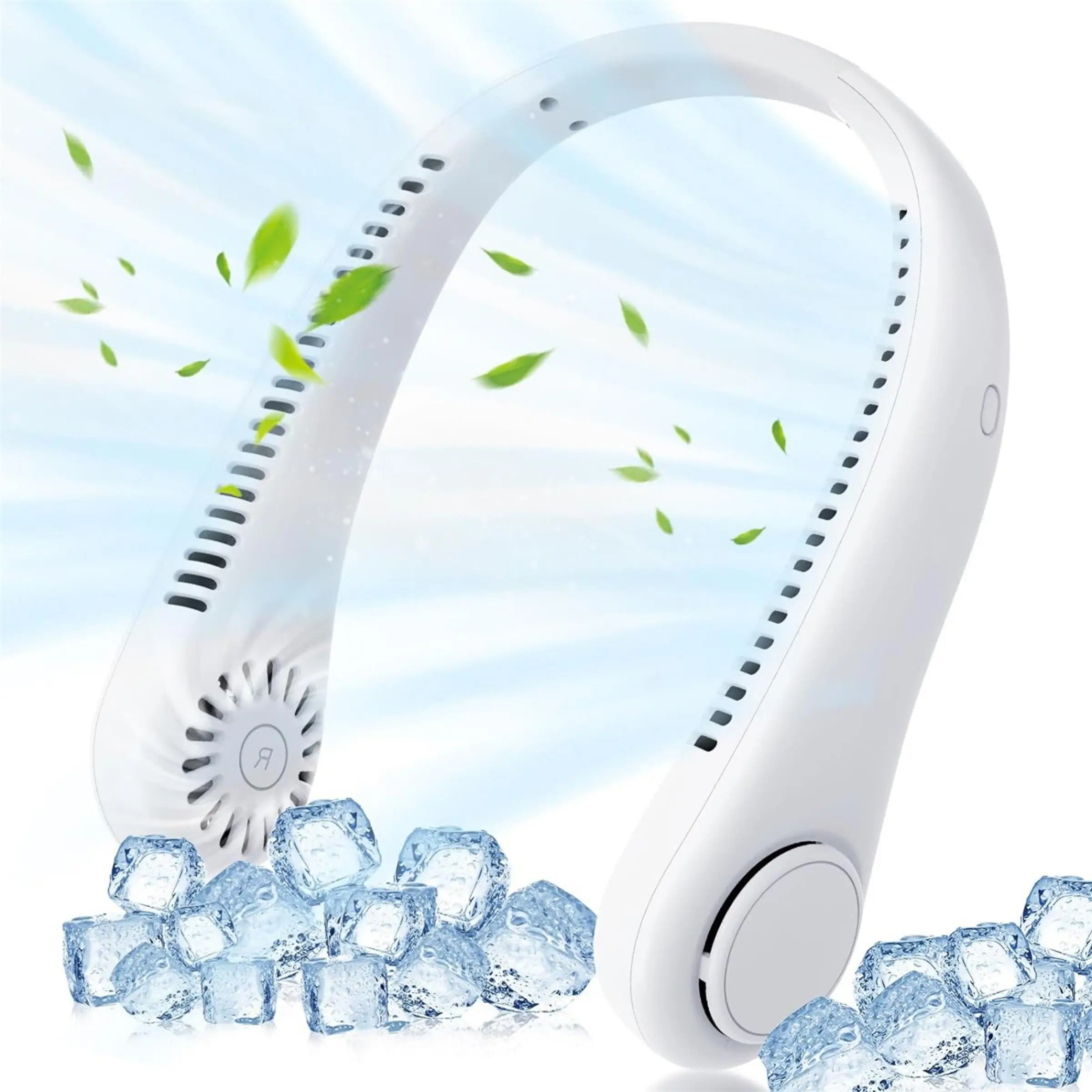 Portable Neck Fan, USB Rechargeable 3-Speeds Wearable Quiet Fan, Hands Free Bladeless Fan for Outdoor Indoor, Birthday Gifts for Men Women