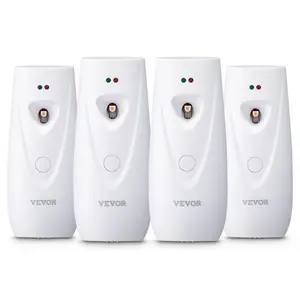 VEVOR Automatic Air Freshener Spray Dispenser, 4-Pack, Wall Mounted Free Standing, Battery Operated, Multiple Time Settings for Home, Indoor, Bathrooms, Offices, Hotels, Commercial Places, White