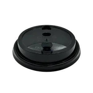 Black Heart Stopper Lid for 16-32oz Premium PP Injection Plastic Cups (90mm Diameter)