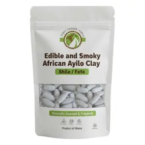 GOOD FARMER FOODS Edible & Smoky African Ayilo Clay Bentonite Ulo Nzu Fefe 6 Ounce Double Smoked Natural Handmade Earthy Flavor for Culinary & Skincare Uses