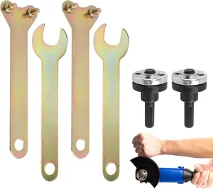 Electric Drill Angle Grinder Connecting Rod Set, 2 set 10mm Conversion Angle Grinding Adapter Connecting Rod Kit with 4 Spanner For Cutting Disc, Polish Disc And Polish Sponge