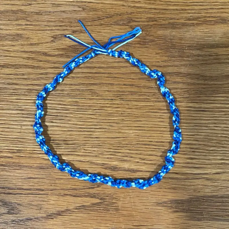 Multi Use Knotted Bamboo Cord - Casual Candy Stripe Knot in Four Blue Shades for Crafting Accessories & Everyday Items