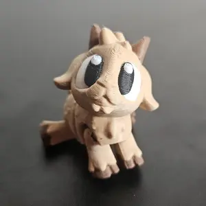 Goat Mini Figures Gunther the Goat 3D Printed Articulated Keychain Magnet & Desk Buddy Fully Articulated Big Eyed - Eco Friendly