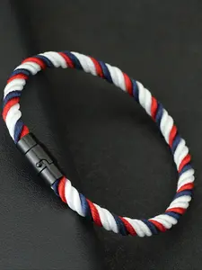 Simple Style Mens Bracelet Black Magnetic Buckle Paracord Braslet Bangle Ethnic Nautical Rope Braclet Leisure Pulseira Joias Twisted Bracelet