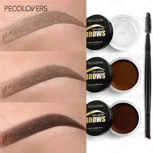 Brown Black Eyebrow Cream With Brush Natural Waterproof Long-Lasting Easy to Color Non Smudge Eyebrow Cream Make Up Cosmetic Tool Eyebrow Tinting Cream