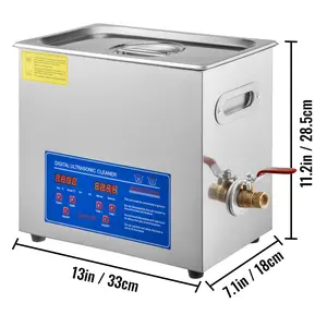 VEVOR Ultrasonic Vinyl Cleaner 6L, 7-12 Inch 8 Records Ultrasonic Vinyl Cleaning Machine 180W Ultrasonic Records Cleaner with Drying Rack for Home Store