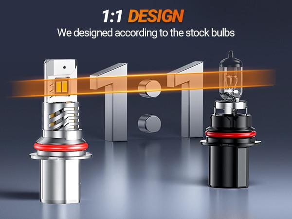 1989 Saab 9000 9004/HB1 80W 6500K White IP68 LED Headlight Bulbs 2PCS SEALIGHT X1S