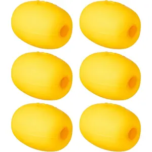 6 Pcs Buoys Float Rope Floats, 4" x 3" with 4/5" Hole, Deep Water Fishing Marker Buoys Anchor for Boat Swimming Pool Kayak Trail Dock Crabbing Skiing, Yellow