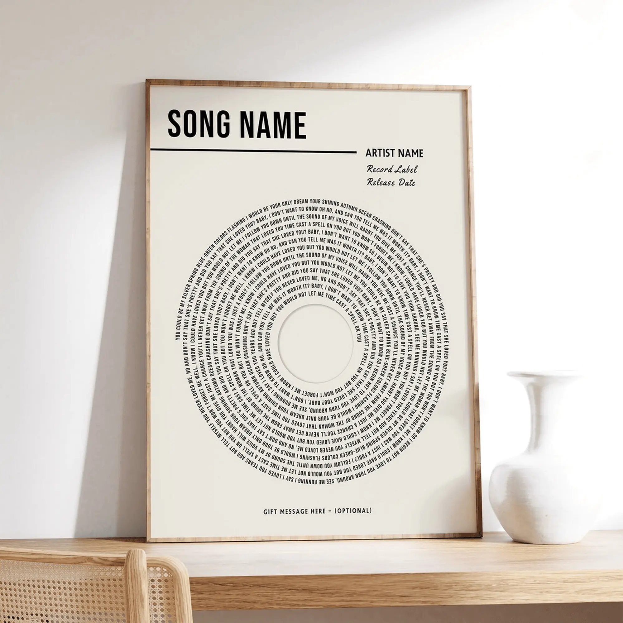 Custom Vinyl Lyrics Print, Personalised Music Poster, Customizable Music Gift, Anniversary Gift, Music Gift, Wedding Song Dance, A1A2A3A4