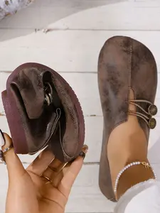 Women's Fashion Solid Color Slip-On Flat Shoes, 2026 New Casual Comfortable Daily Wear, Lightweight Breathable Rubber Ladies Shoes