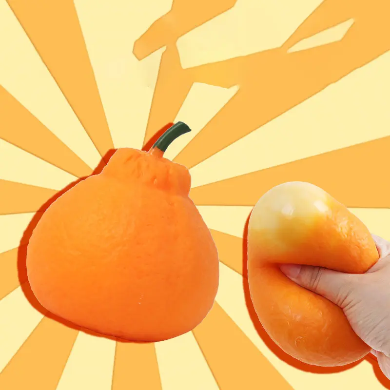 Realistic Ugly Tangerine Squishy Squeeze Fidget Toy, Soft Slow Rebound Simulation Fruit Stress Relief Model, Cute Orange Shaped Squeeze Doll for Kids Party Favors