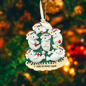 Manatee Family Christmas Ornament | Personalized Ocean Theme Decor