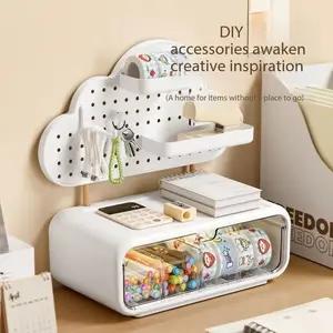 Home Desktop Storage Box, Hole Board Drawer Type Student Office Multi-Functional Desk Organizer, Stationery Sorting Shelf, Desk Tidy, Table Organizers