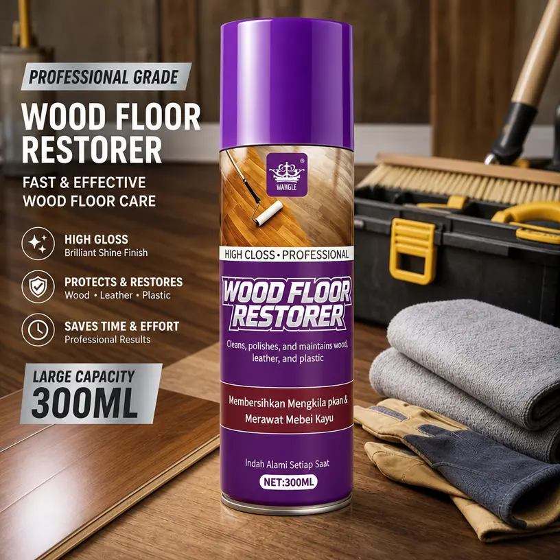 Professional Wood Floor Restore Spray, Cleans Polishes Maintains Wood Leather & Plastic Surfaces