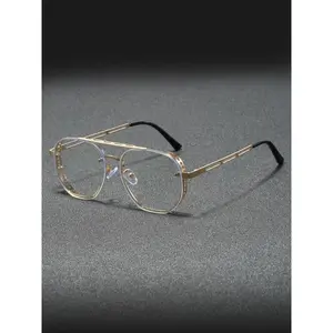 Men’s Tortoise Metal Frame Eyeglasses | Classic Business Style with Accent Top Bar | Trendy Eyewear for Office, Meetings & Social Events | Must-Have Fashion Accessory