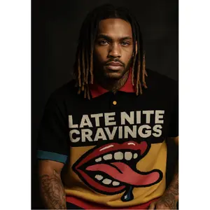 Jacquard Knit Color Block Rugby Polo