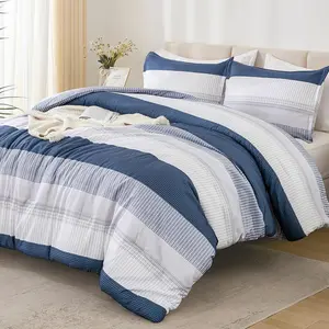 King Comforter Mineral Blue - 3 Lightweight Fluffy Comforter Sets, Down Alternative Comforter (1 Comforter, 2 Pillowcases)