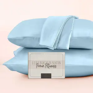 Elegant Comfort 2-Pack Satin Pillowcases - Smooth Silk-Like Texture, Reduces Hair Damage and Sleep Lines