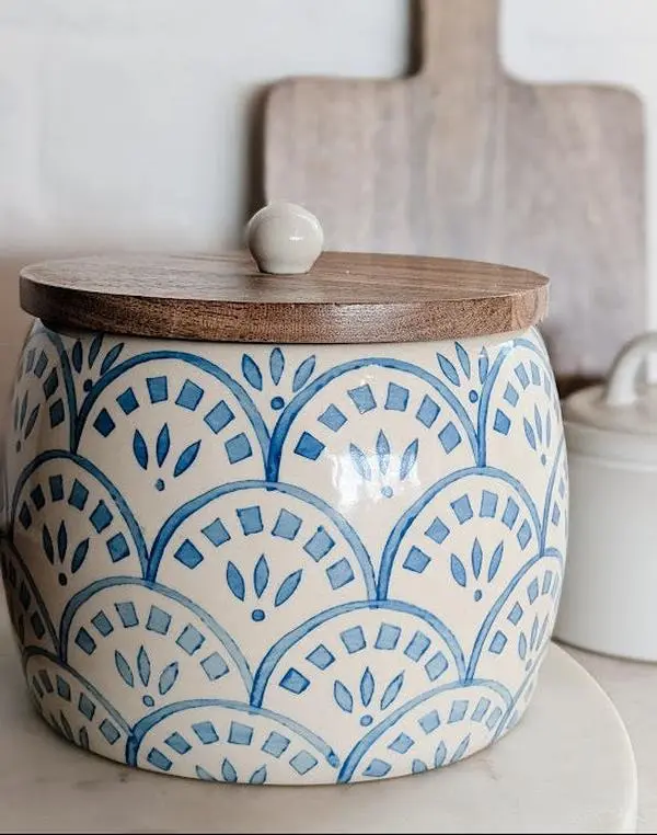 Blue & White Canister Blue & White Canister