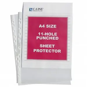 C-Line Products  A4 Size Standard Weight Polypropylene Sheet Protector, Clear