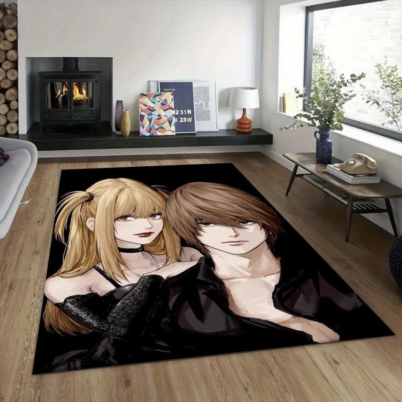 Death Note Anime Misa Pattern Area Rug, Japanese Cartoon Decor for Living Room, Bedroom, Dorm, Game Room, Soft Floor Mat, Geek Gift for Fans