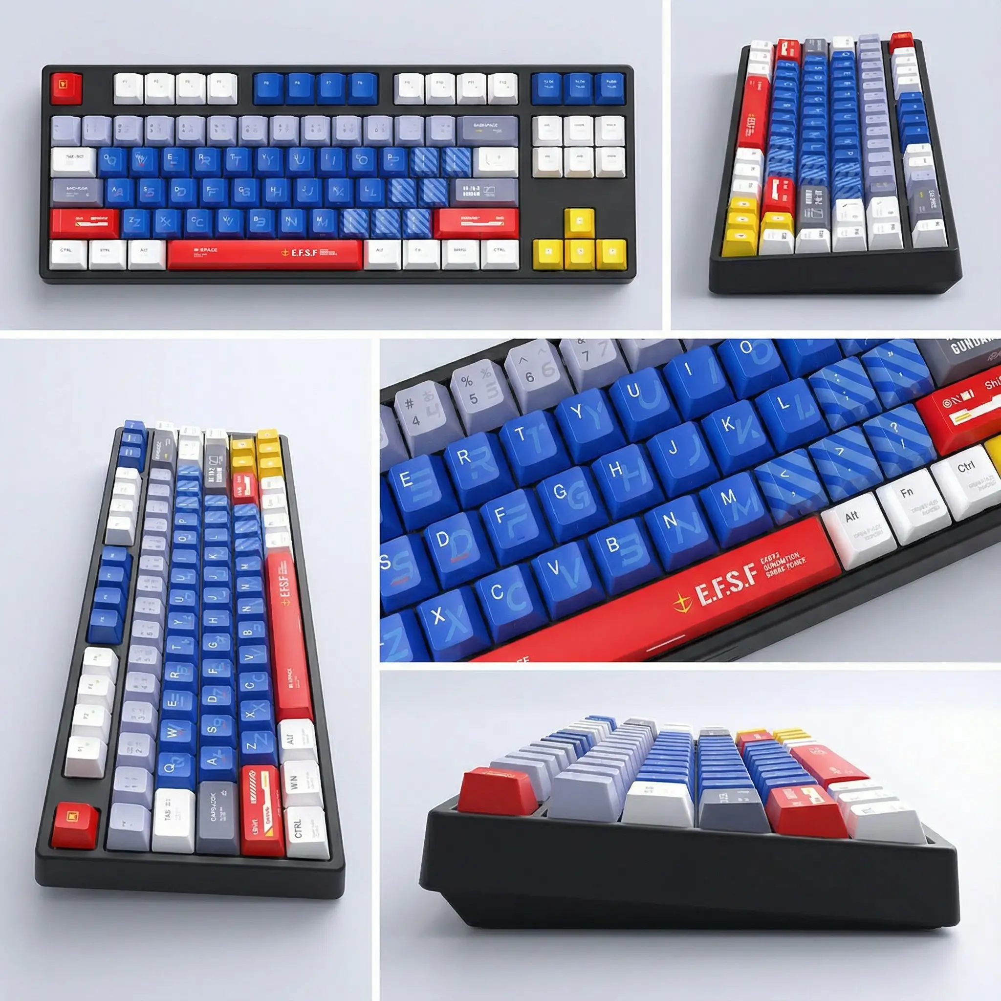 Victory 2 Gundam Keycaps, 109 Keys Cherry Pbt Material, Sublimation Technique Design, High-Aesthetic for Mechanical Keyboard, Compatible with Made68 & Mad68