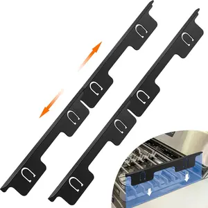Stainless Steel Stove Gap Covers 4PCS, Durable Retractable Kitchen Stove Gap Filler, Adjustable 13.8" to 27.5", Black