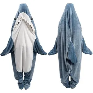 Shark Blanket Hoodie Onesie, Shark Sleeping Bag for Adult (XL)