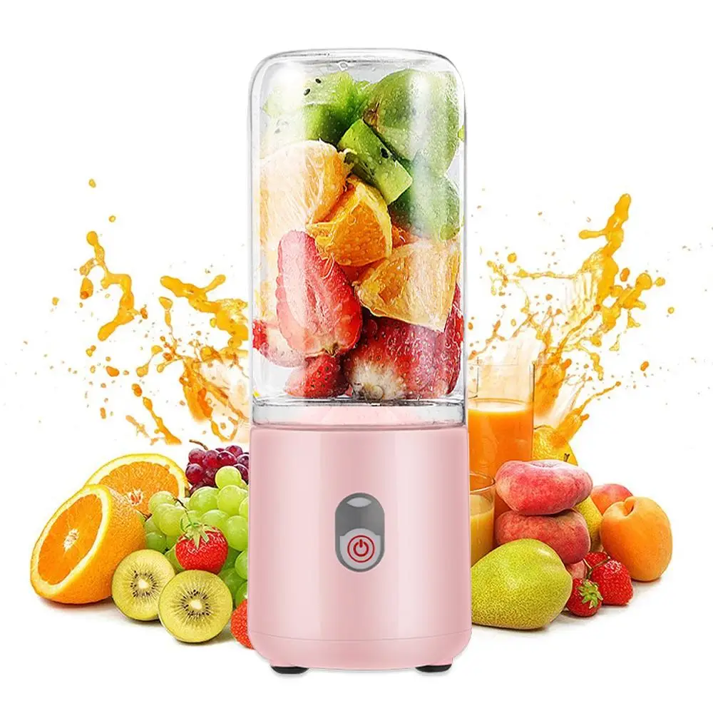 500ML Portable Electric Juicer, Multifunctional Wireless Electric Fruit & Vegetable Juicer with 6-blade, Household Kitchen Blender for Kitchen Office