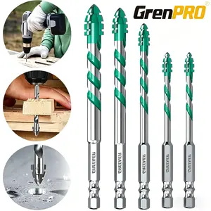 New 5-Piece Set of 4-Flute Serrated Eccentric Drill Bits—Featuring High-Strength, Unique Alloy Cutting Tips drill tools. Suitable for Steel, Metal, Wood, Tiles, and Brick; Delivers Industrial-Grade, High-Strength Thread-Cutting Performance.