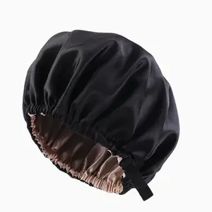 Shower Cap for Women,Reusable,Adjustable Size, Washable & Waterproof,Large Satin Shower Cap